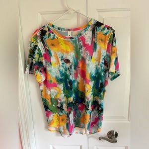 New with tags Lululemon High Neck Run Train Tee Size 12 Multi Color Short Sleeve